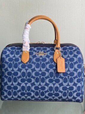 Coach Rowan Large Satchel Bag In Signature Denim Canvas CY699 NWT original Pack